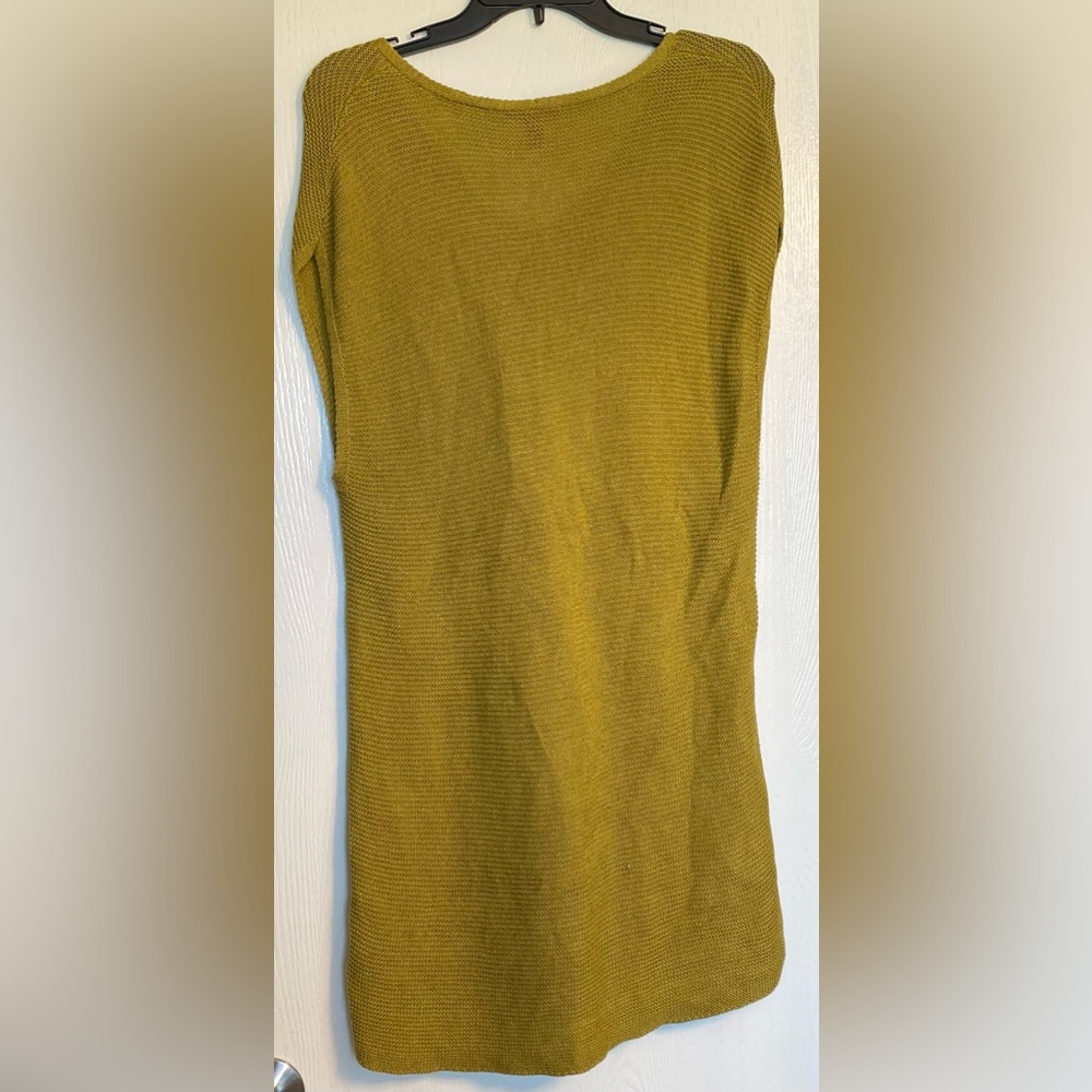 Eileen Fisher Knit Tunic Organic Cotton/Linen Top Olive Green Women Small NWOT - Picture 4 of 11